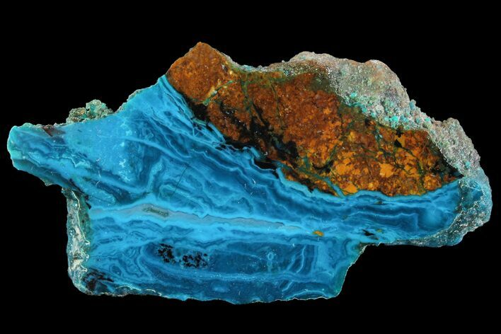 Polished Chrysocolla Slab - Bagdad Mine, Arizona #93509